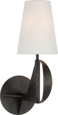 Auxerre Medium Blacksmith Sconce | Aged Iron | Linen Shade