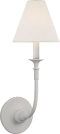 Piaf Single Sconce | Plaster White | Linen Shade