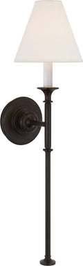 Piaf Large Tail Sconce | Aged Iron | Linen Shade