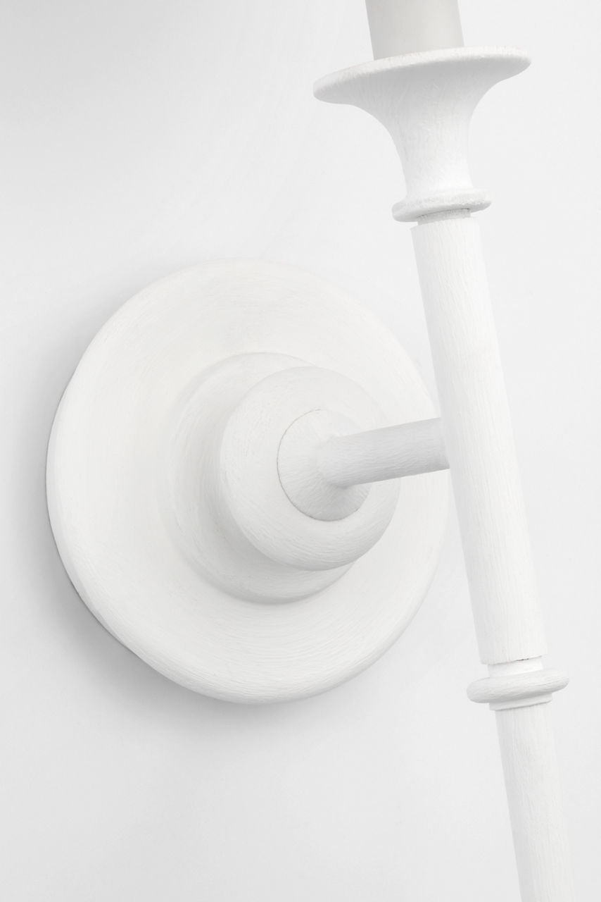 Piaf Large Tail Sconce | Plaster White | Linen Shade