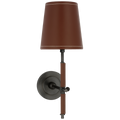 Bryant Wrapped Sconce | Bronze and Saddle Leather | Saddle Leather Shade