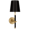 Bryant Wrapped Sconce | Hand-Rubbed Antique Brass and Chocolate Leather | Chocolate Leather Shade