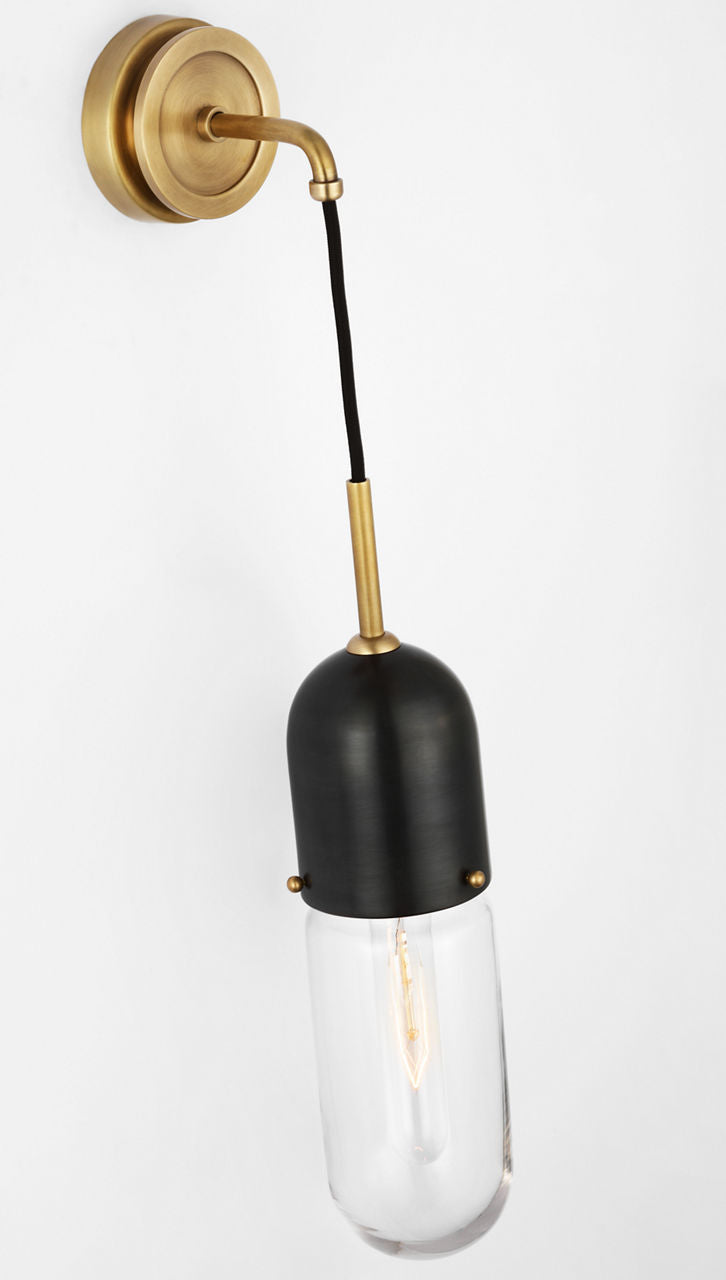 Junio Wall Light | Bronze and Brass | Clear Glass