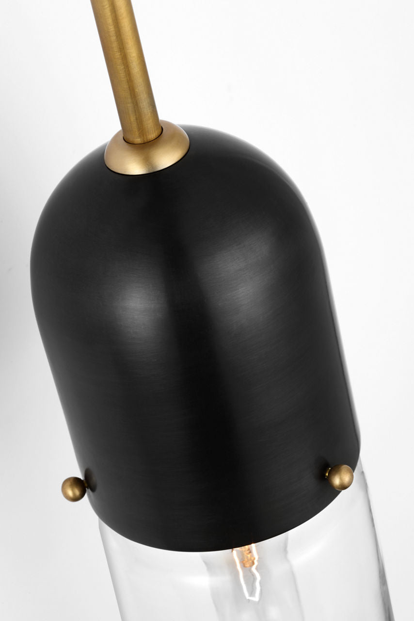 Junio Wall Light | Bronze and Brass | Clear Glass