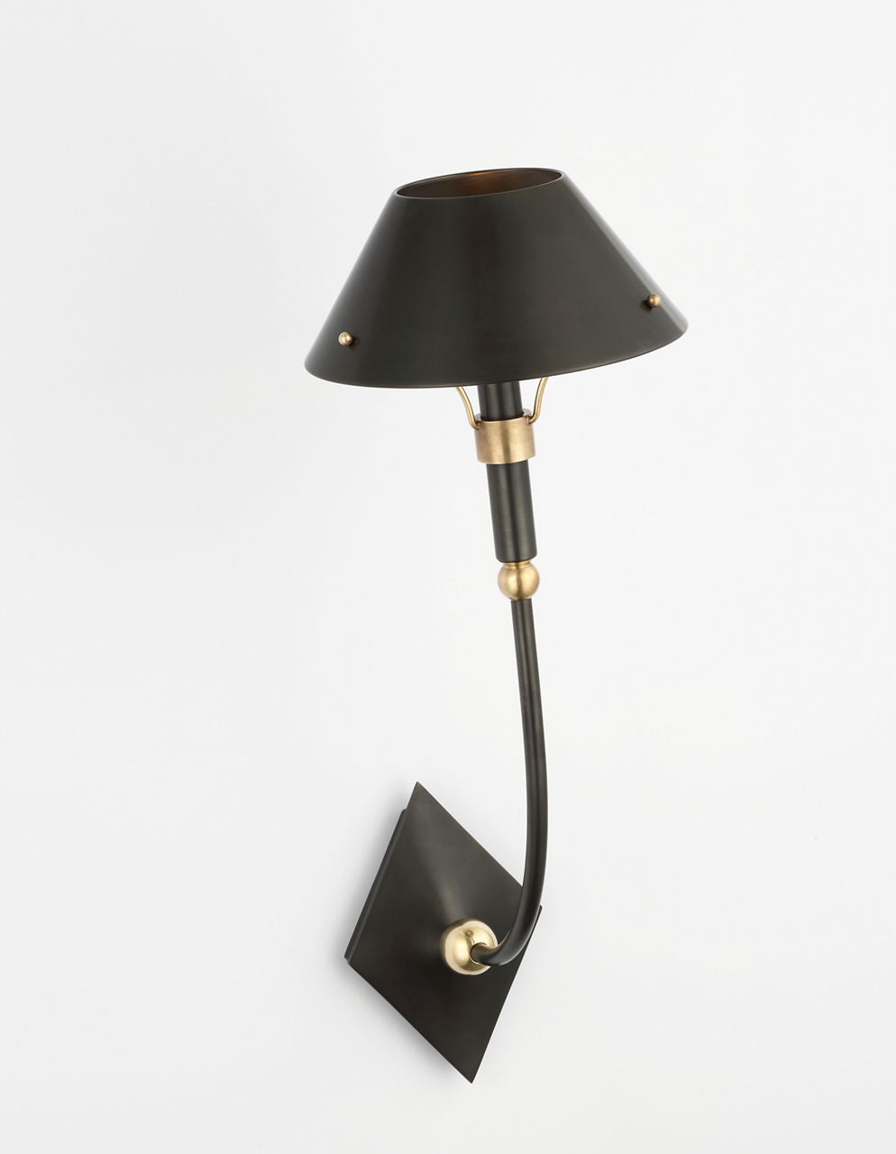 Turlington Large Sconce | Bronze and Hand-Rubbed Antique Brass | Bronze Shade