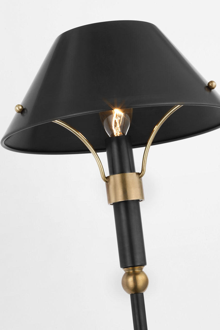 Turlington Large Sconce | Bronze and Hand-Rubbed Antique Brass | Bronze Shade