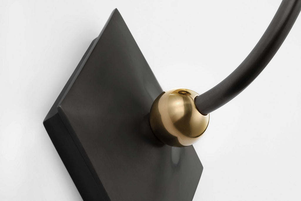 Turlington Large Sconce | Bronze and Hand-Rubbed Antique Brass | Bronze Shade