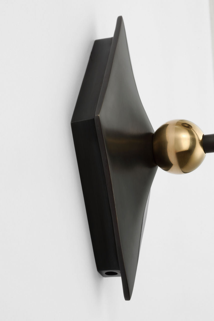 Turlington Large Sconce | Bronze and Hand-Rubbed Antique Brass | Bronze Shade
