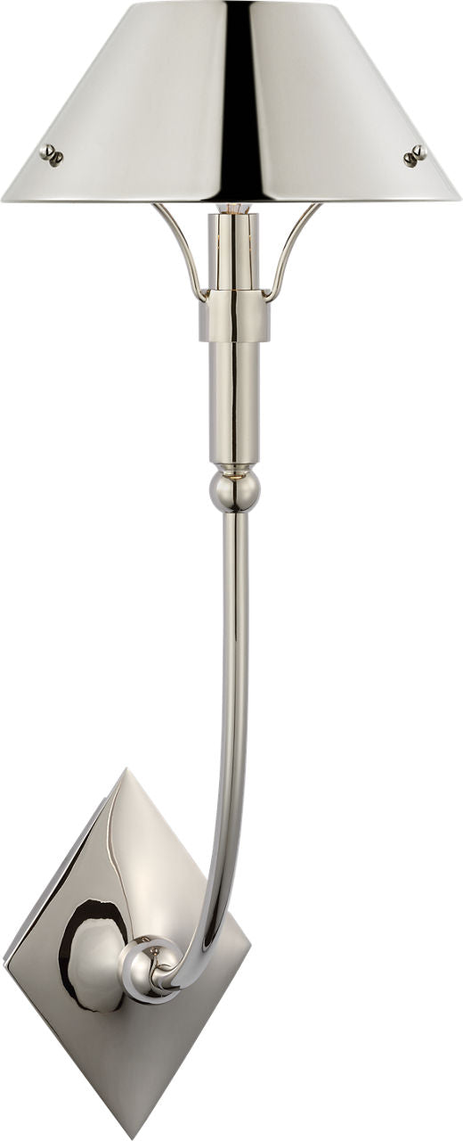 Turlington Large Sconce | Polished Nickel | Polished Nickel Shade