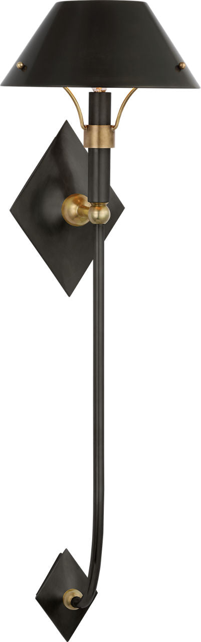 Turlington XL Sconce | Bronze and Hand-Rubbed Antique Brass | Bronze Shade