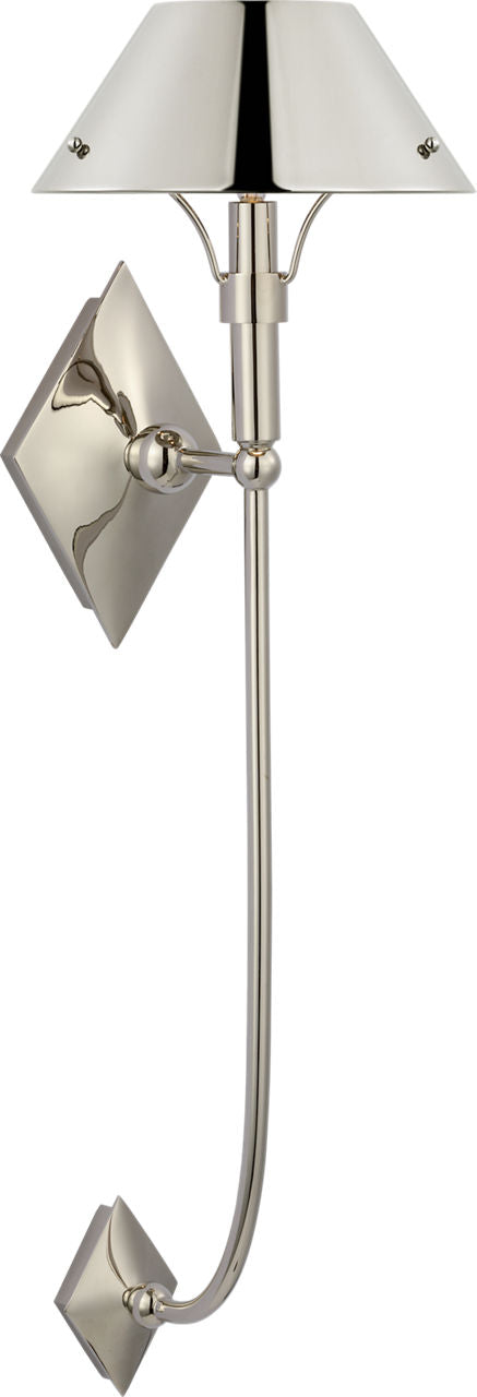 Turlington XL Sconce | Polished Nickel | Polished Nickel Shade