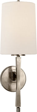 Edie Sconce | Antique Nickel | Linen Shade