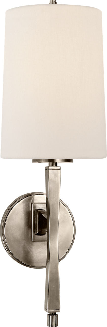 Edie Sconce | Antique Nickel | Linen Shade