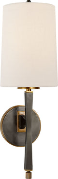 Edie Sconce | Bronze and Brass | Linen Shade