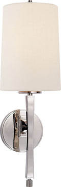 Edie Sconce | Polished Nickel | Linen Shade