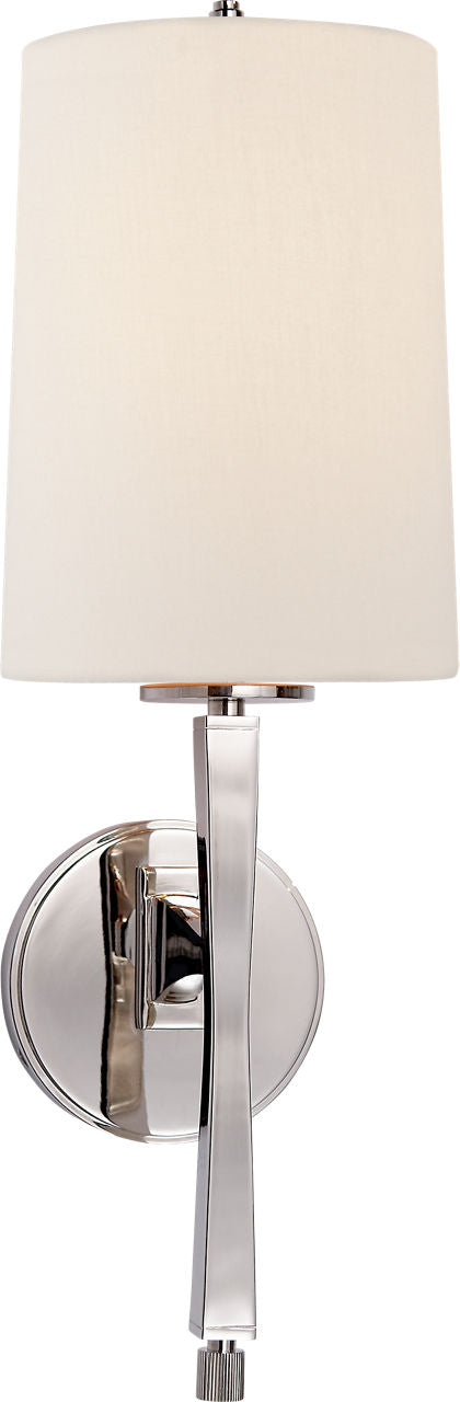 Edie Sconce | Polished Nickel | Linen Shade