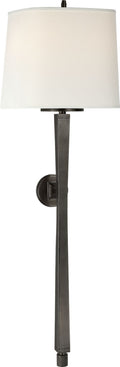 Edie Baluster Sconce | Bronze | Linen Shade