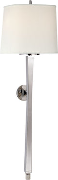 Edie Baluster Sconce | Polished Nickel | Linen Shade
