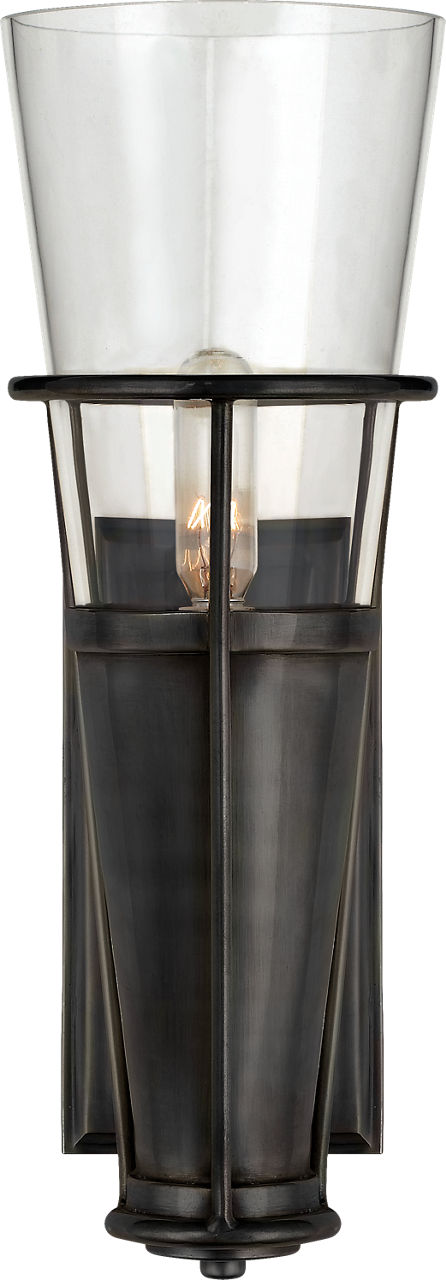 Robinson Single Sconce | Bronze | Clear Glass