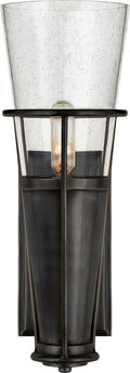 Robinson Single Sconce | Bronze | Seeded Glass