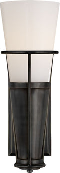 Robinson Single Sconce | Bronze | White Glass