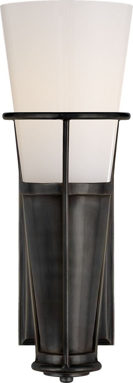 Robinson Single Sconce | Bronze | White Glass