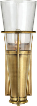 Robinson Single Sconce | Hand-Rubbed Antique Brass | Clear Glass