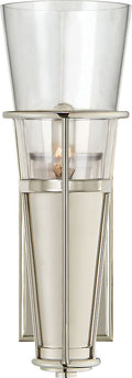 Robinson Single Sconce | Polished Nickel | Clear Glass