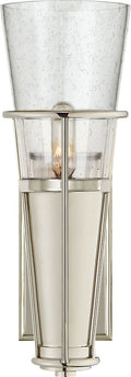 Robinson Single Sconce | Polished Nickel | Seeded Glass