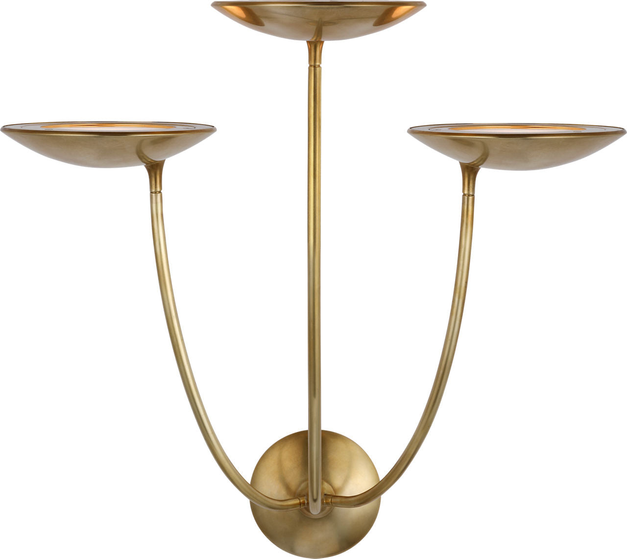 Keira Large Triple Sconce | Hand-Rubbed Antique Brass
