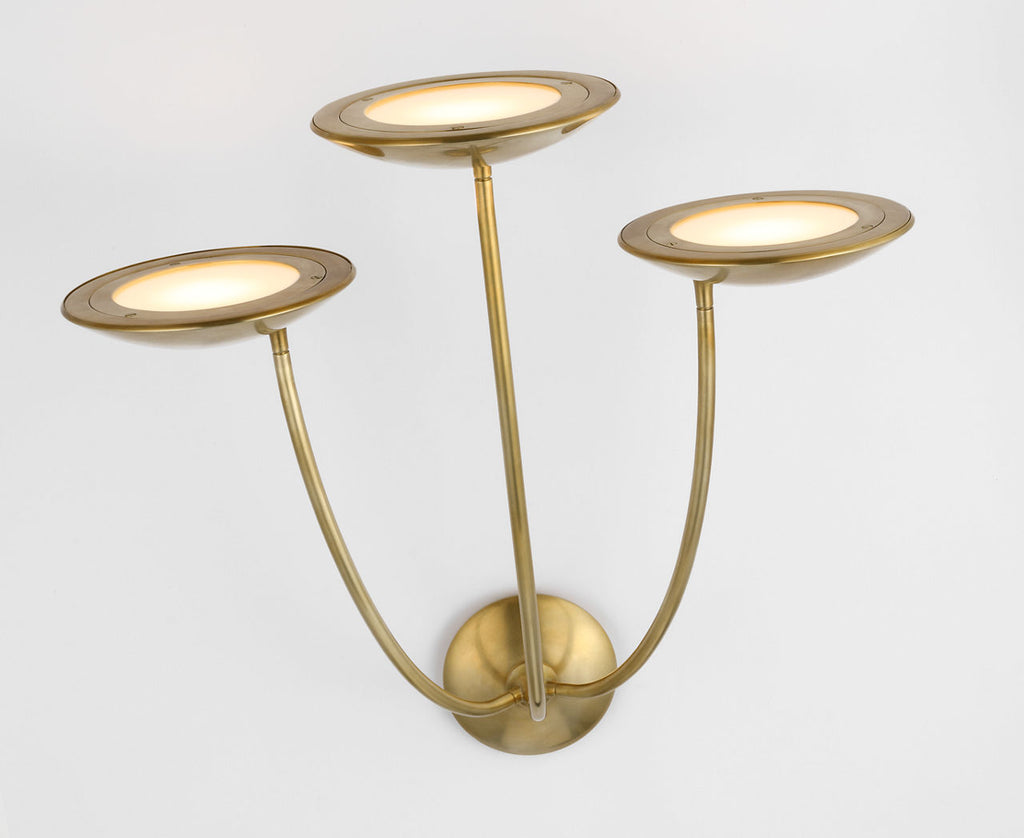 Keira Large Triple Sconce | Hand-Rubbed Antique Brass