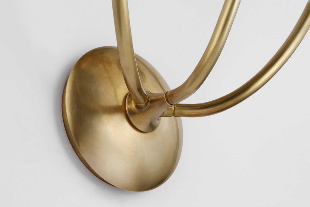 Keira Large Triple Sconce | Hand-Rubbed Antique Brass