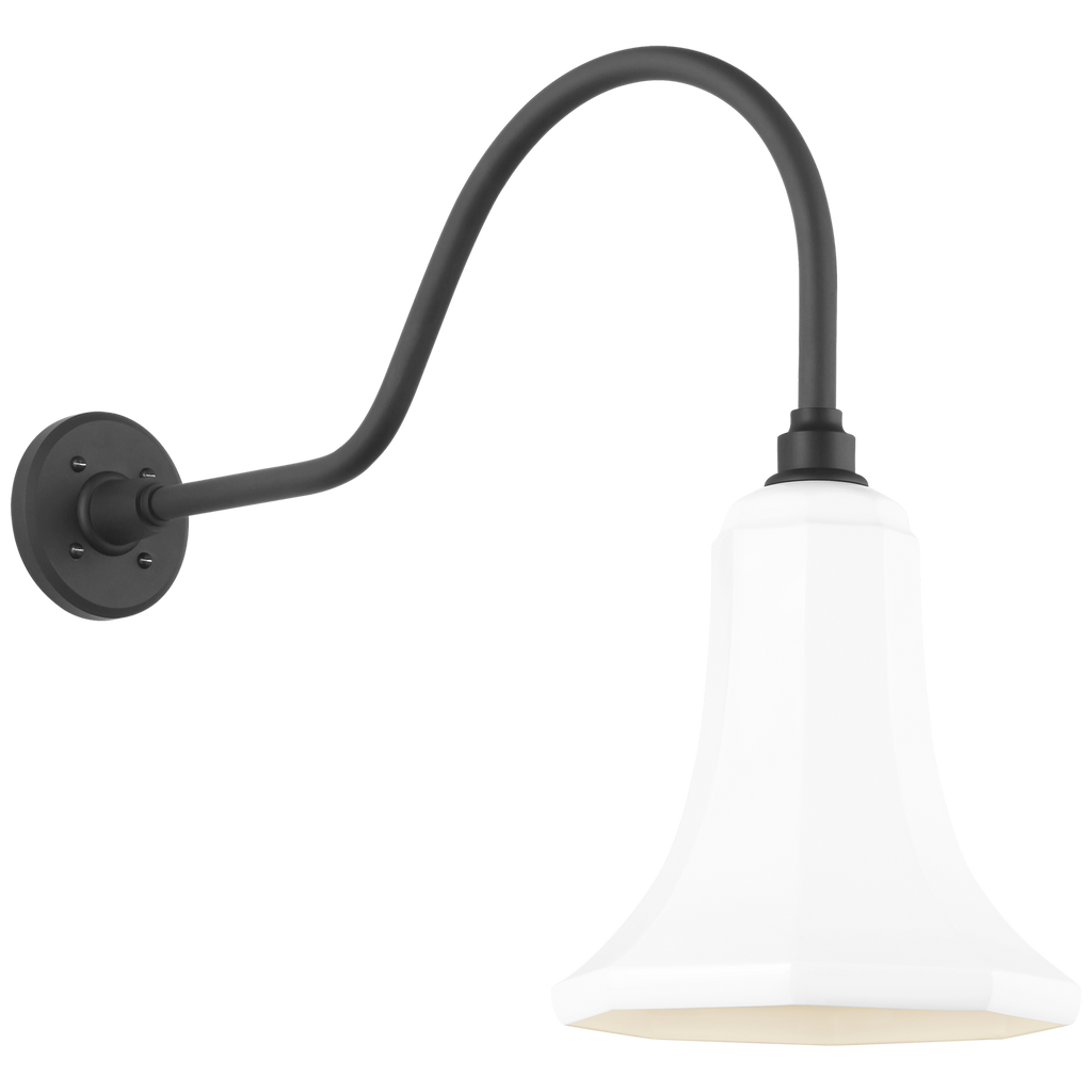 Academy 23" Flynn Barn Light | Matte Black | 9.25 | 9.25" White Savannah Shade
