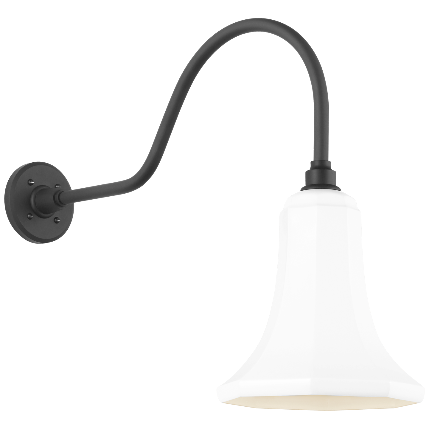 Academy 23" Flynn Barn Light | Matte Black | 9.25 | 9.25" White Savannah Shade