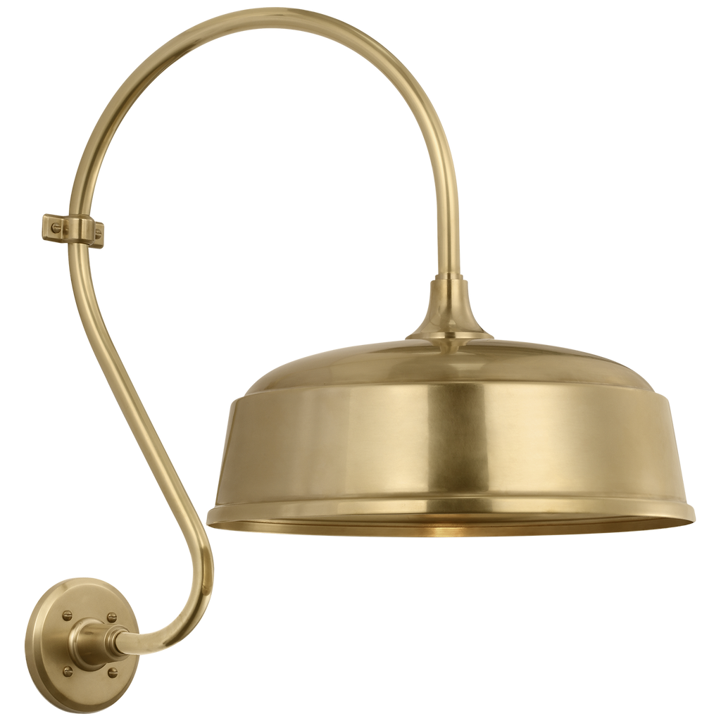 Academy 15" Larrabee Barn Light | Hand-Rubbed Antique Brass | 16 | 16" Hand-Rubbed Antique Brass Rockhouse Shade