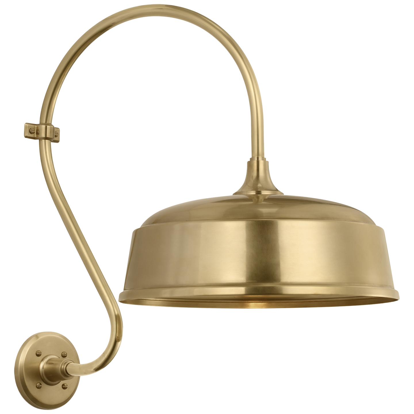 Academy 15" Larrabee Barn Light | Hand-Rubbed Antique Brass | 16 | 16" Hand-Rubbed Antique Brass Rockhouse Shade