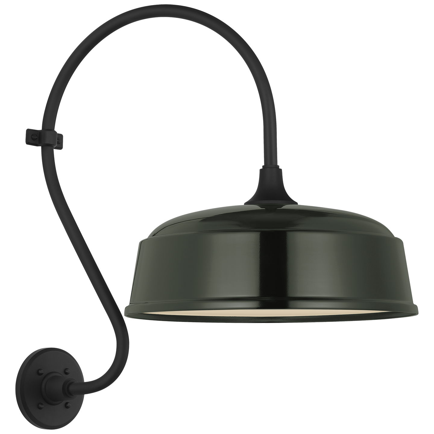 Academy 15" Larrabee Barn Light | Matte Black | 16 | 16" Green Rockhouse Shade