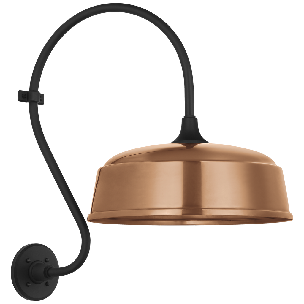 Academy 15" Larrabee Barn Light | Matte Black | 16 | 16" Soft Copper Rockhouse Shade