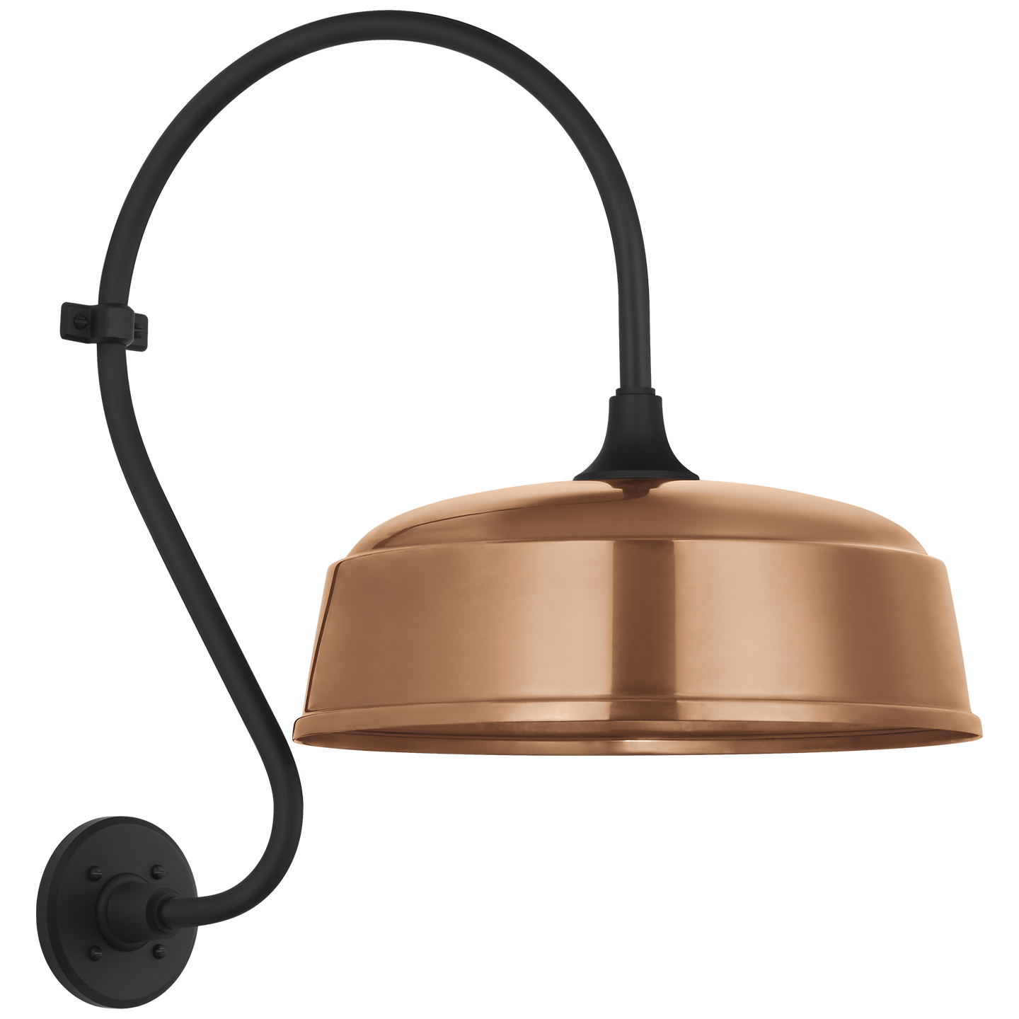 Academy 15" Larrabee Barn Light | Matte Black | 16 | 16" Soft Copper Rockhouse Shade