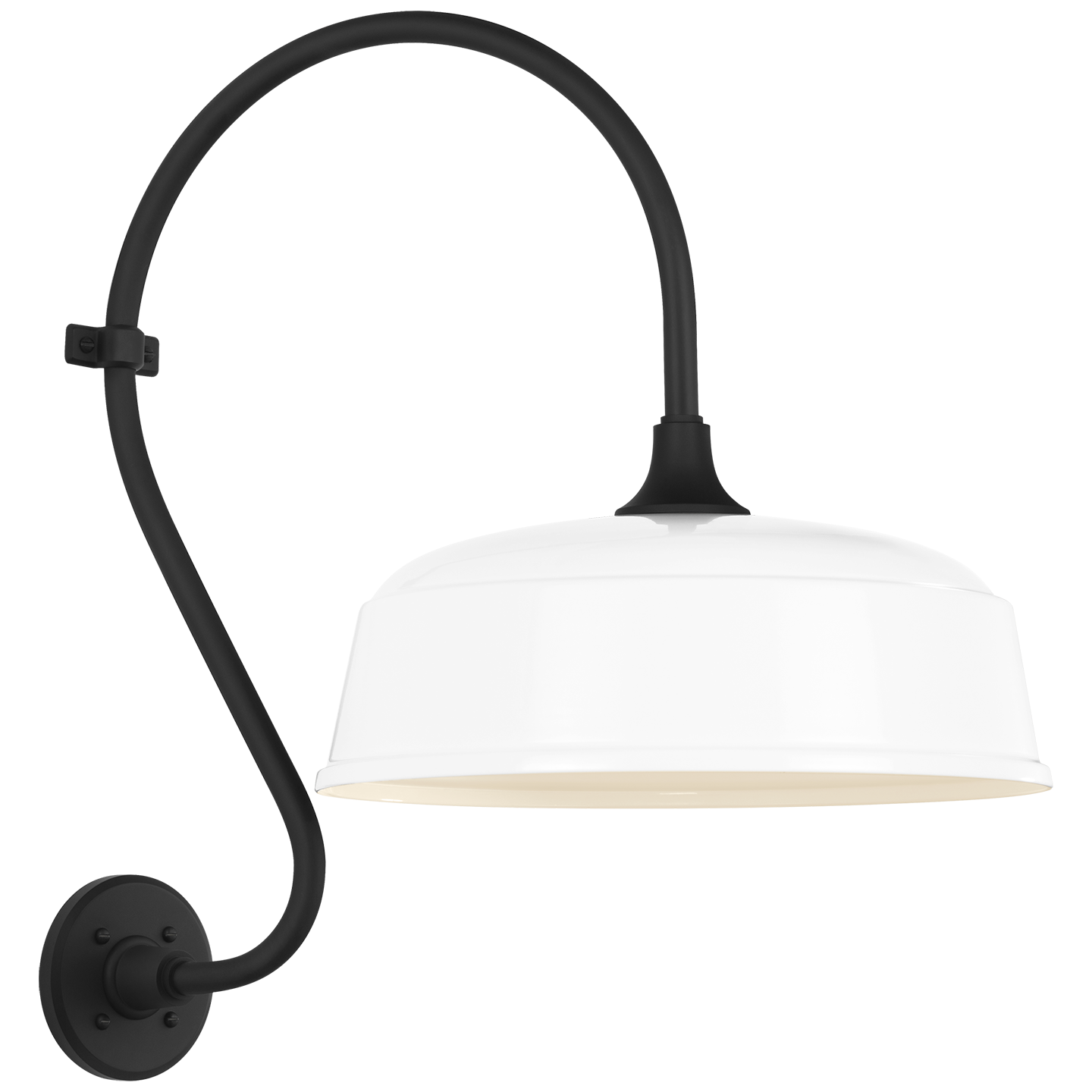 Academy 15" Larrabee Barn Light | Matte Black | 16 | 16" White Rockhouse Shade