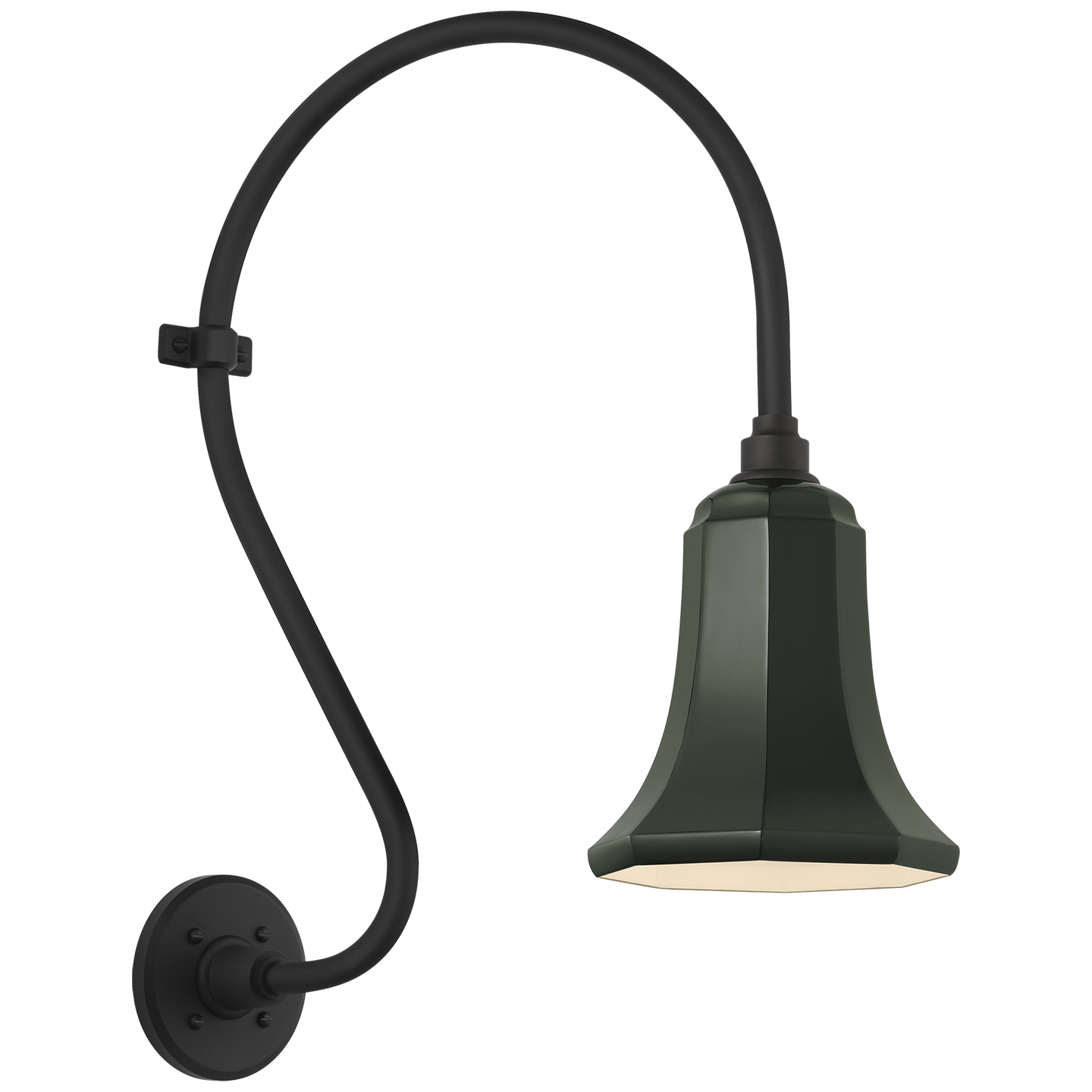 Academy 15" Larrabee Barn Light | Matte Black | 7.5 | 7.5" Green Savannah Shade
