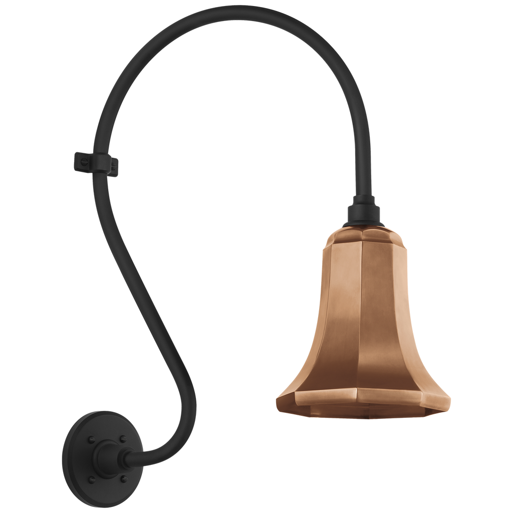 Academy 15" Larrabee Barn Light | Matte Black | 7.5 | 7.5" Soft Copper Savannah Shade