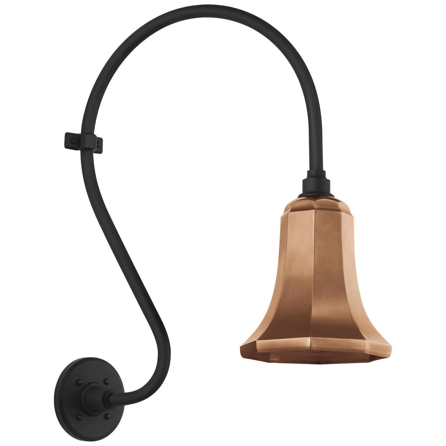 Academy 15" Larrabee Barn Light | Matte Black | 7.5 | 7.5" Soft Copper Savannah Shade