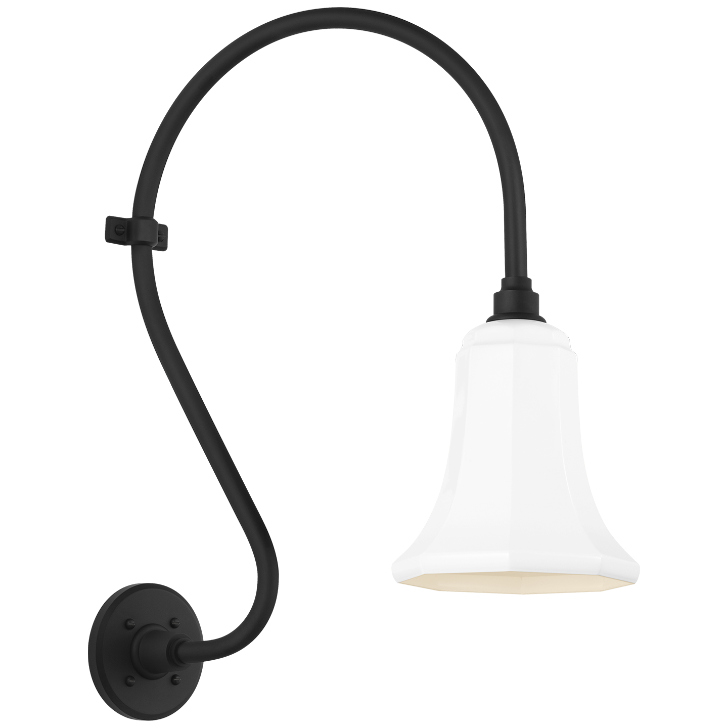 Academy 15" Larrabee Barn Light | Matte Black | 7.5 | 7.5" White Savannah Shade