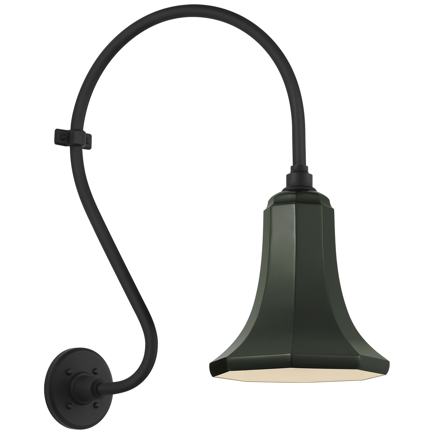 Academy 15" Larrabee Barn Light | Matte Black | 9.25 | 9.25" Green Savannah Shade
