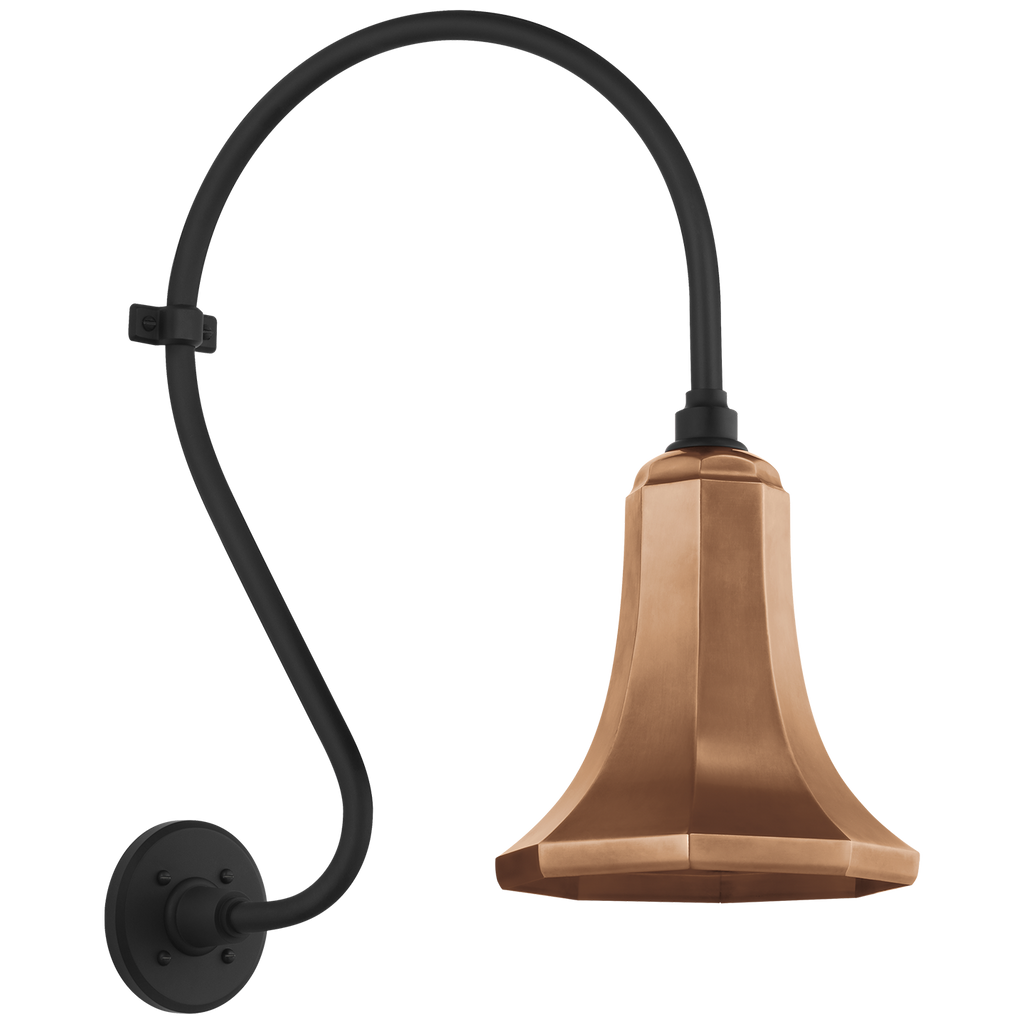 Academy 15" Larrabee Barn Light | Matte Black | 9.25 | 9.25" Soft Copper Savannah Shade