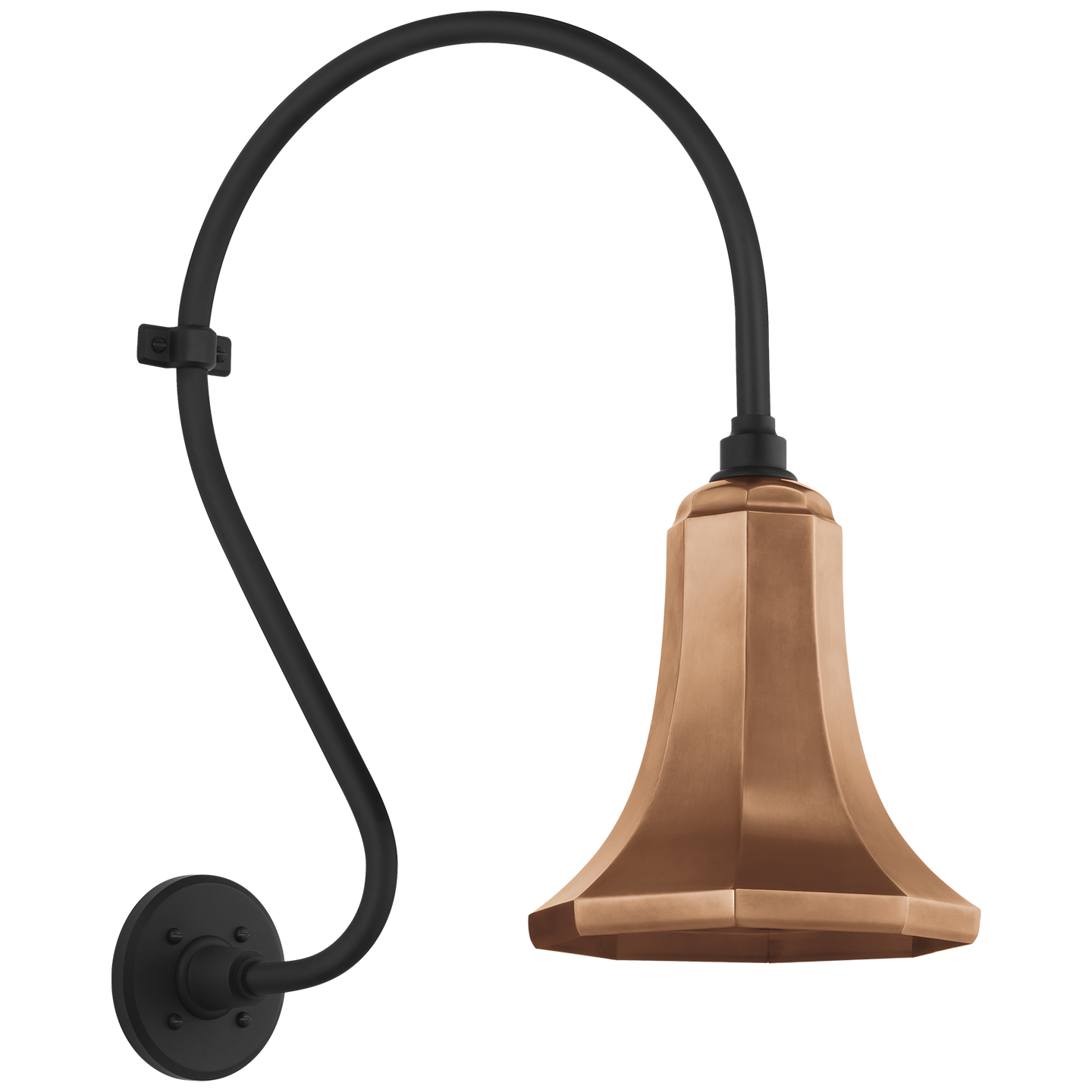 Academy 15" Larrabee Barn Light | Matte Black | 9.25 | 9.25" Soft Copper Savannah Shade