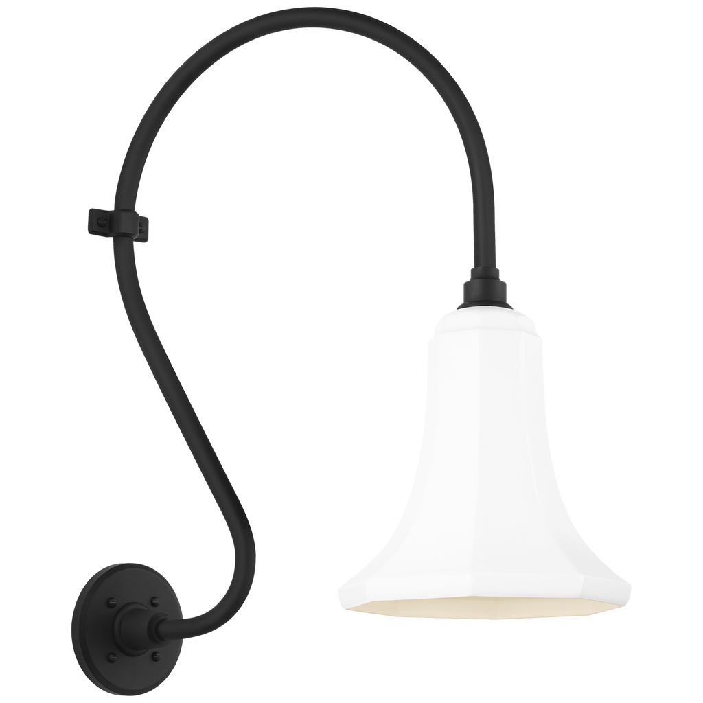 Academy 15" Larrabee Barn Light | Matte Black | 9.25 | 9.25" White Savannah Shade