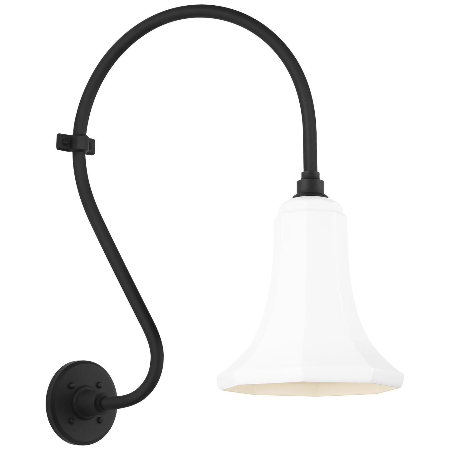 Academy 15" Larrabee Barn Light | Matte Black | 9.25 | 9.25" White Savannah Shade