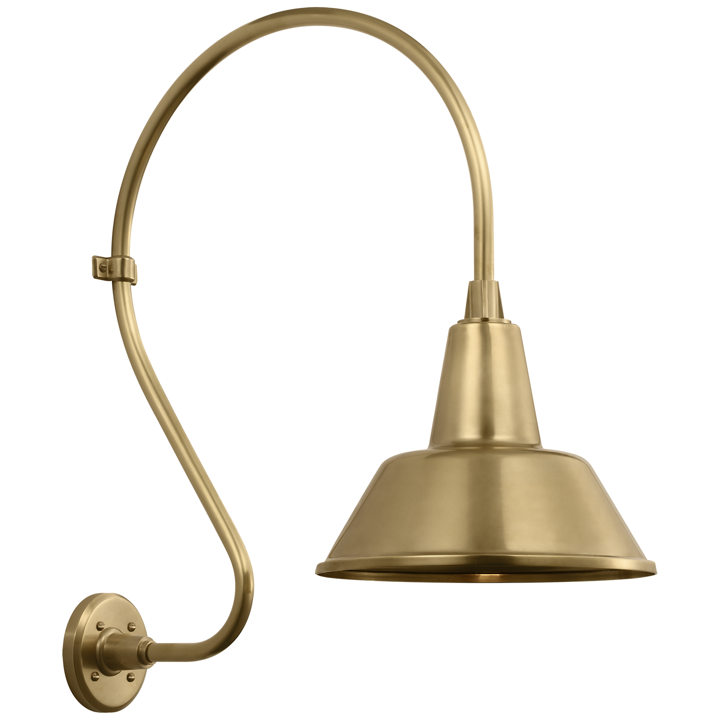 Academy 18" Larrabee Barn Light | Hand-Rubbed Antique Brass | 12.5 | 12.5" Hand-Rubbed Antique Brass Bowers Shade